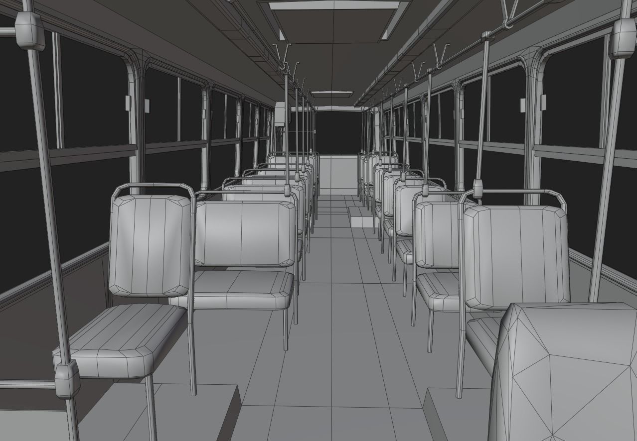 Urban Bus Low-poly 3D model_25