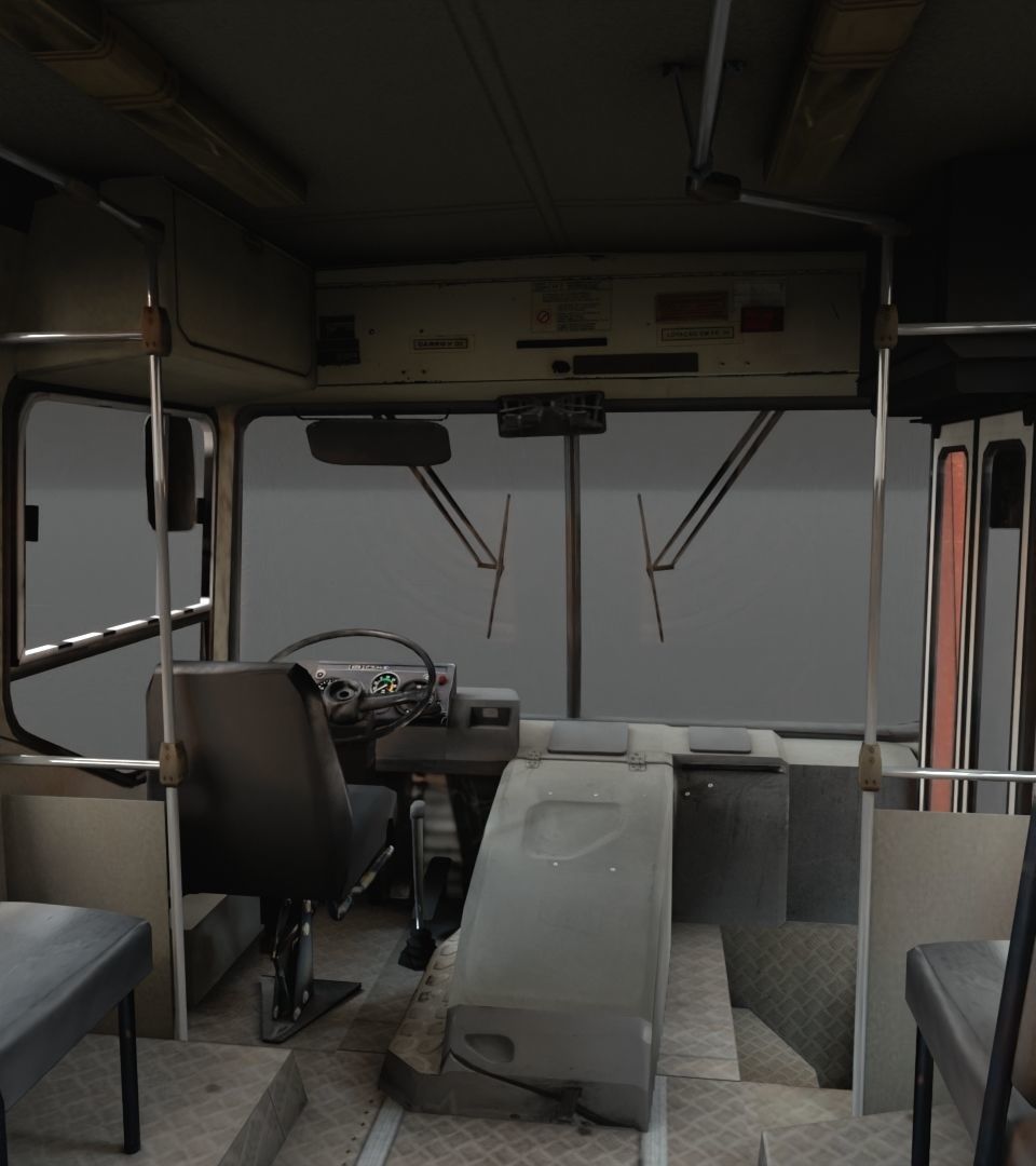 Urban Bus Low-poly 3D model_10