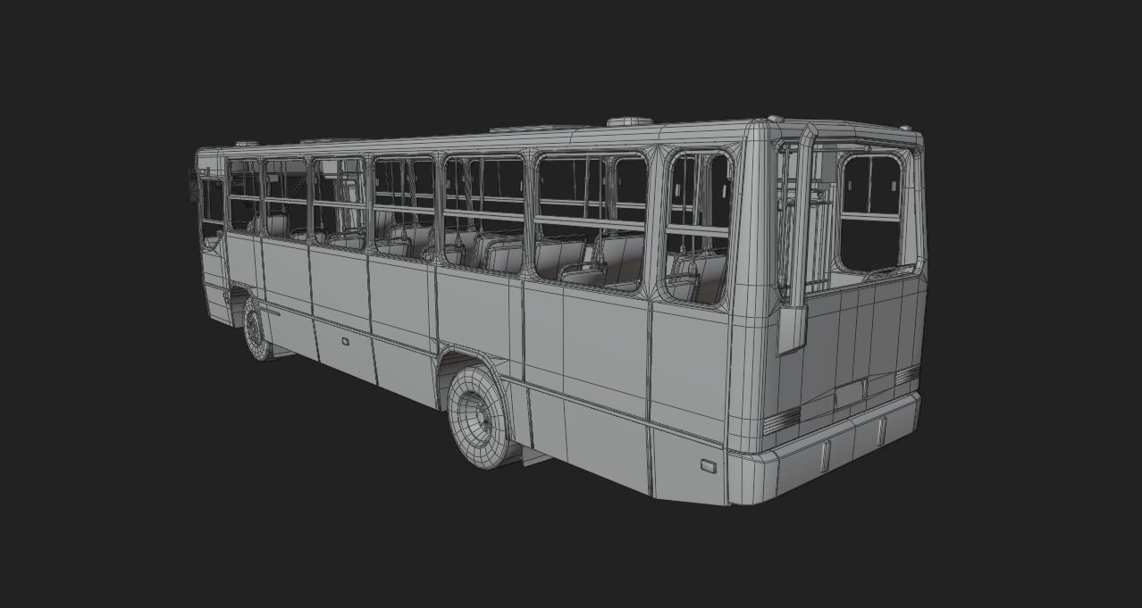 Urban Bus Low-poly 3D model_23
