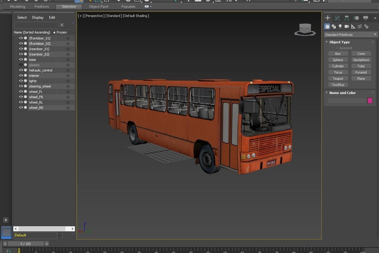 Urban Bus Low-poly 3D model_29