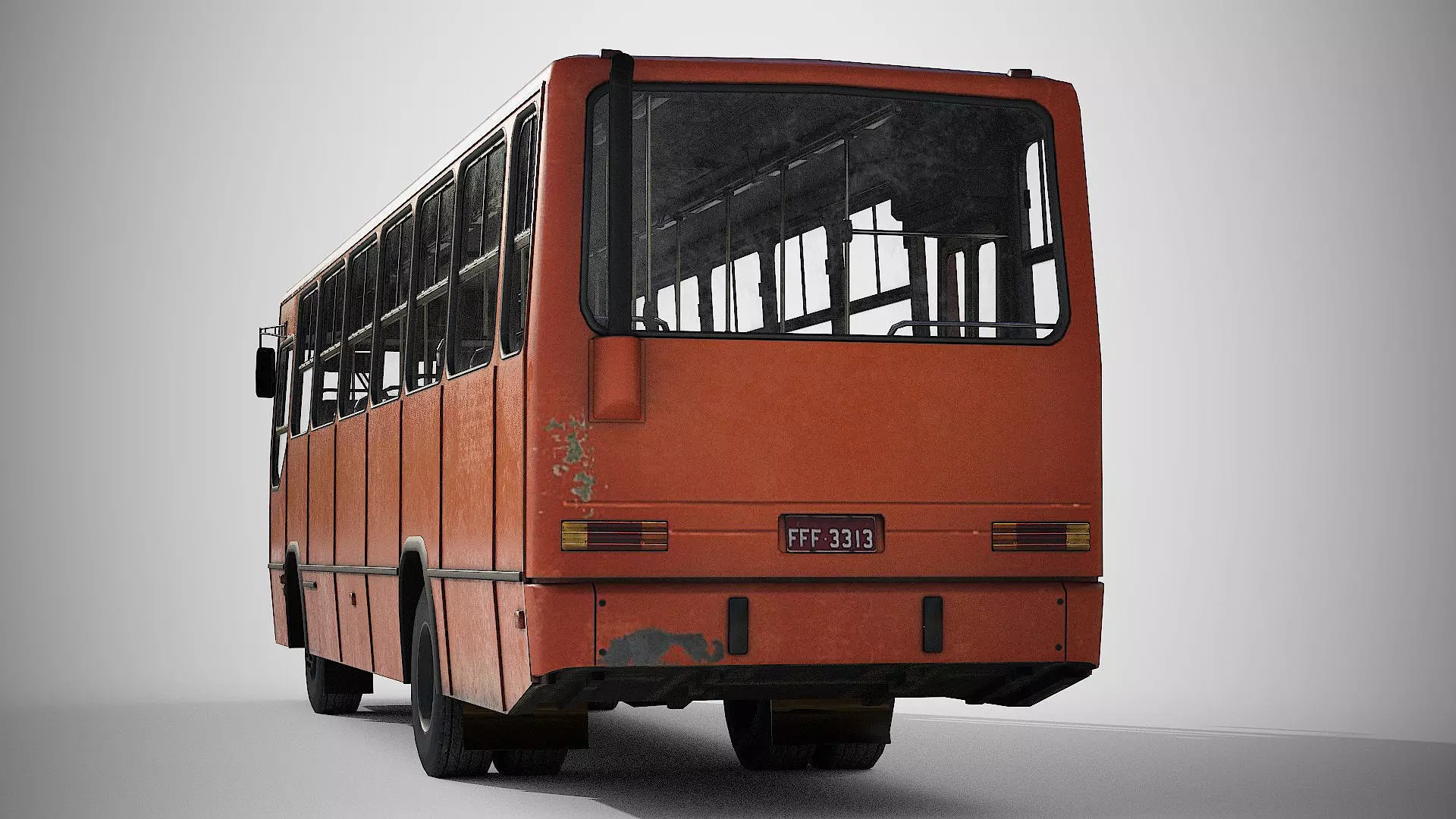 Urban Bus Low-poly 3D model_7