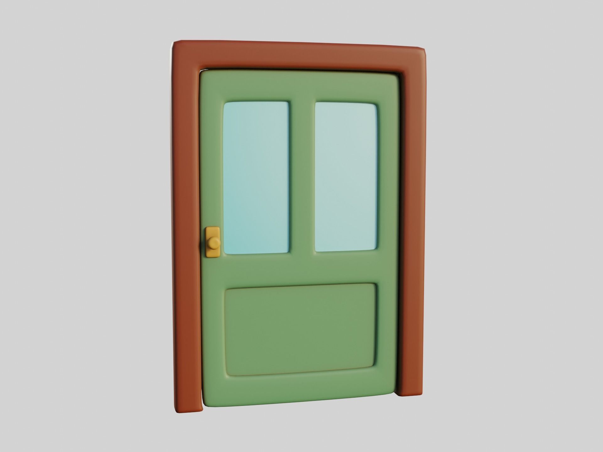 Cartoon Doors Collection 1 Low-poly 3D model_1