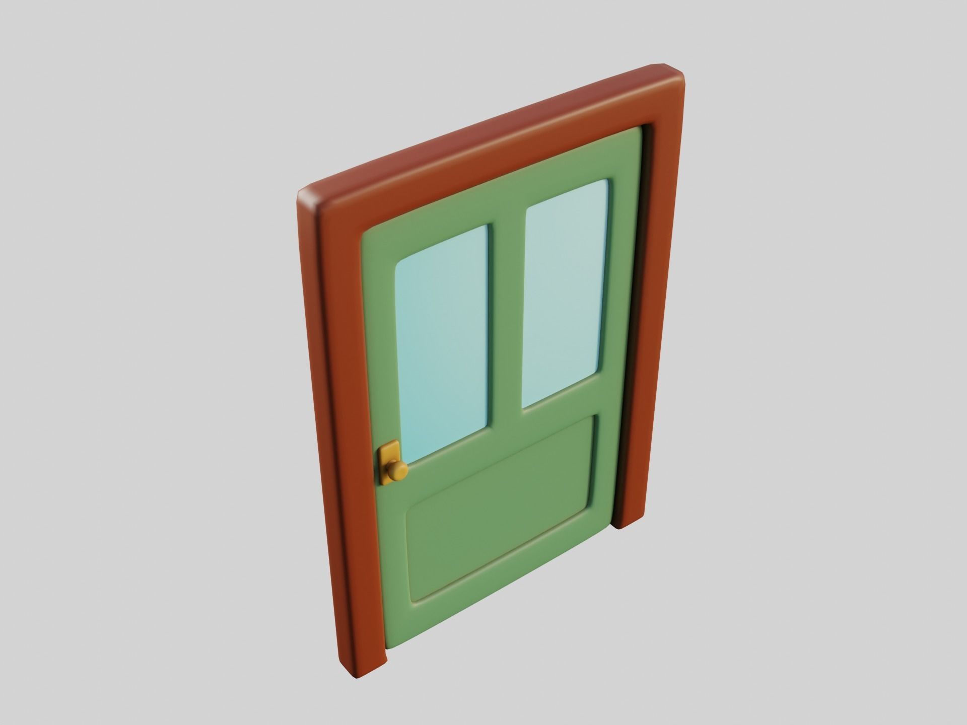 Cartoon Doors Collection 1 Low-poly 3D model_4