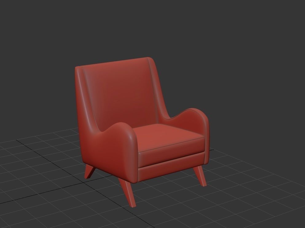 Tusk Occasional Chair with Armrest replicated Free low-poly 3D model_2