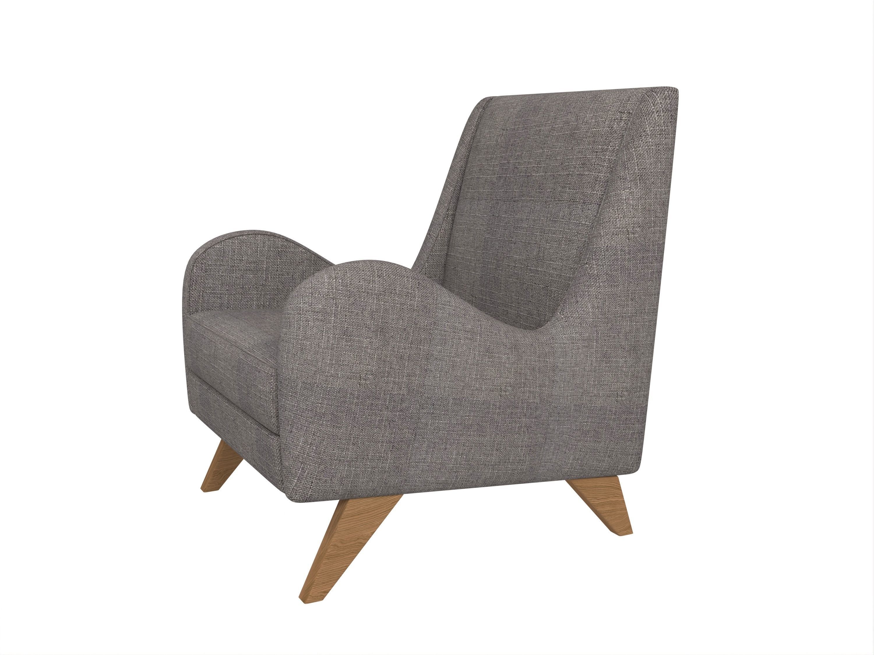 Tusk Occasional Chair with Armrest replicated Free low-poly 3D model_1