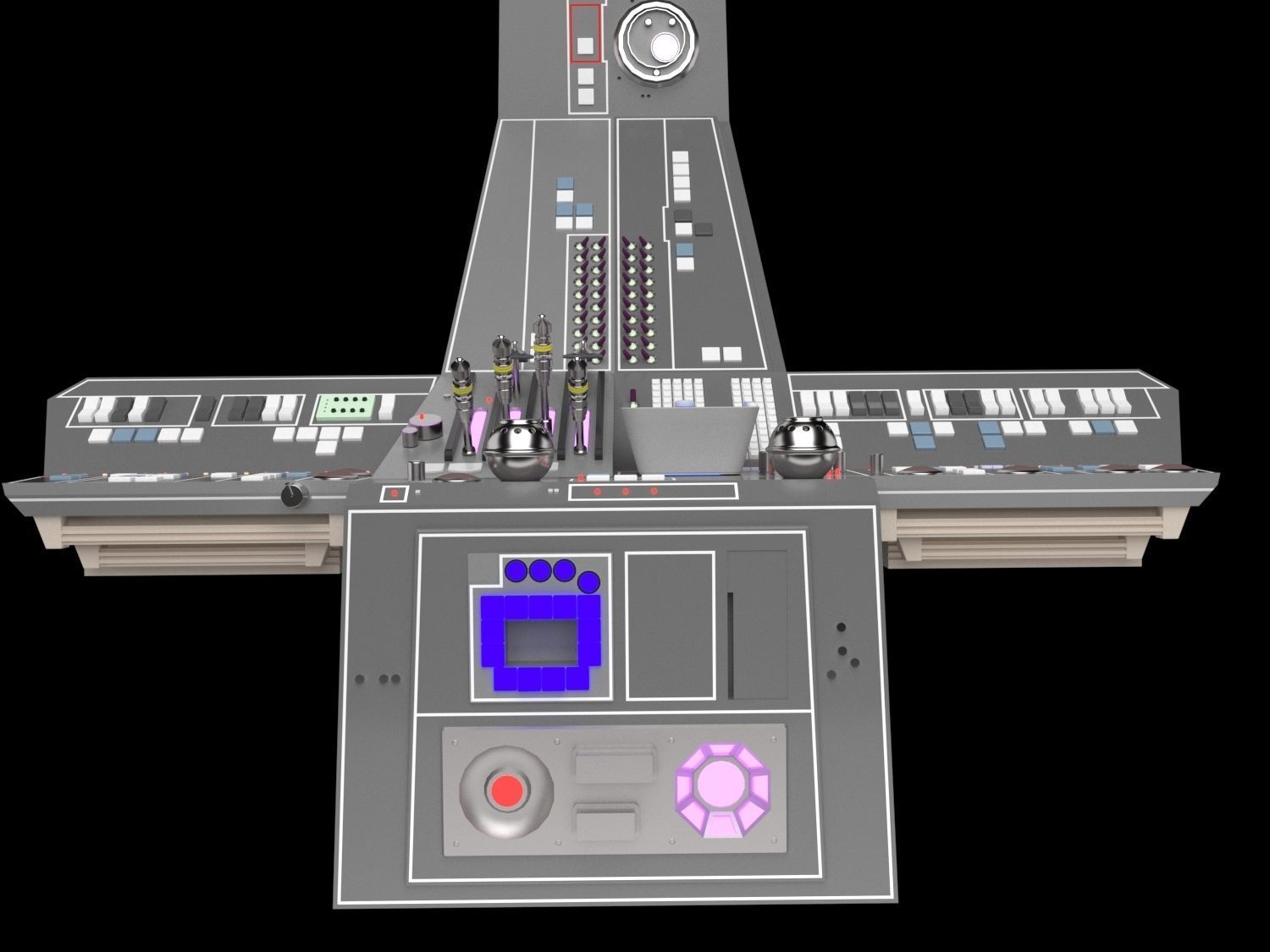 falcon cockpit console 3D model_11