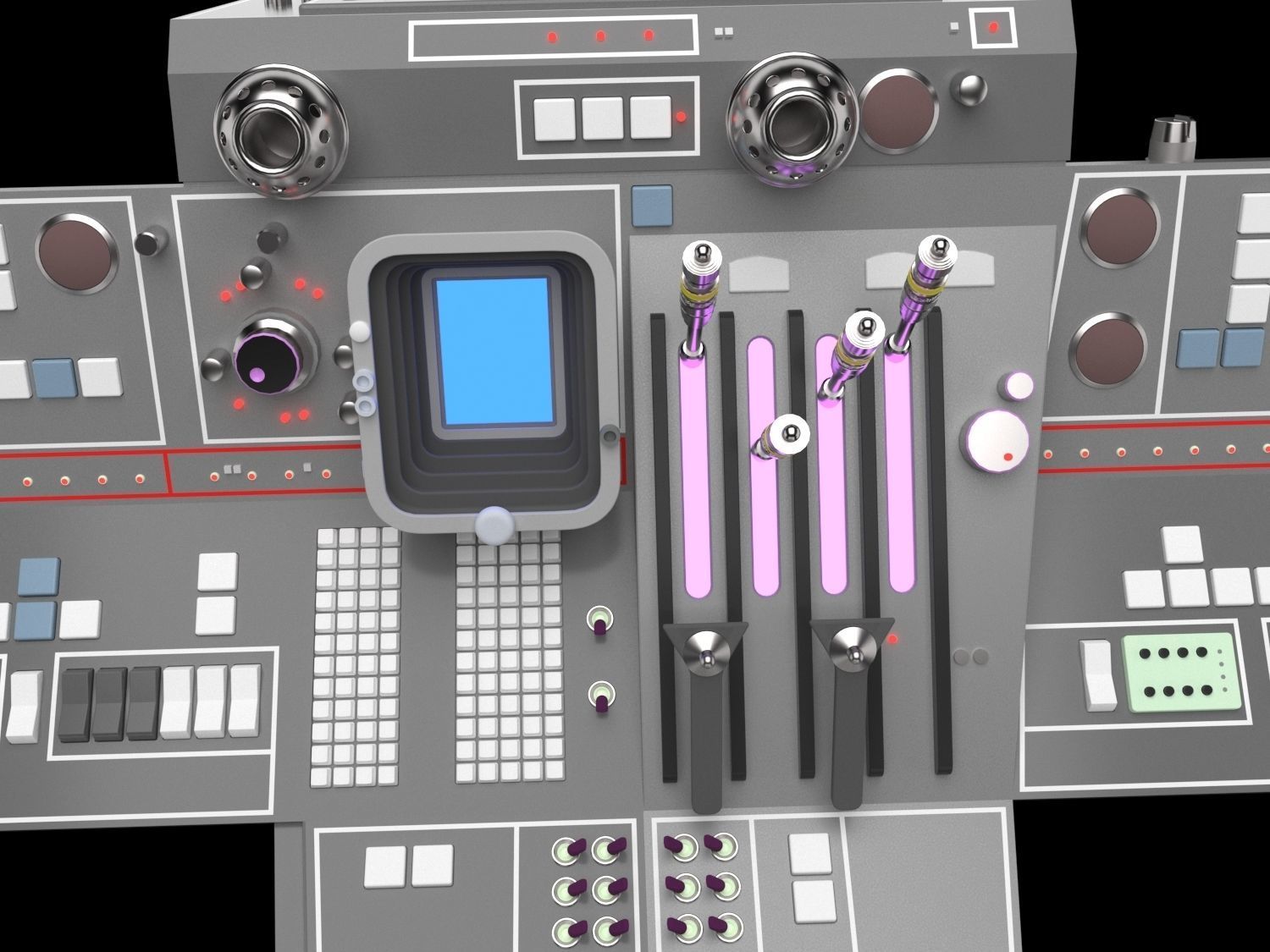 falcon cockpit console 3D model_1