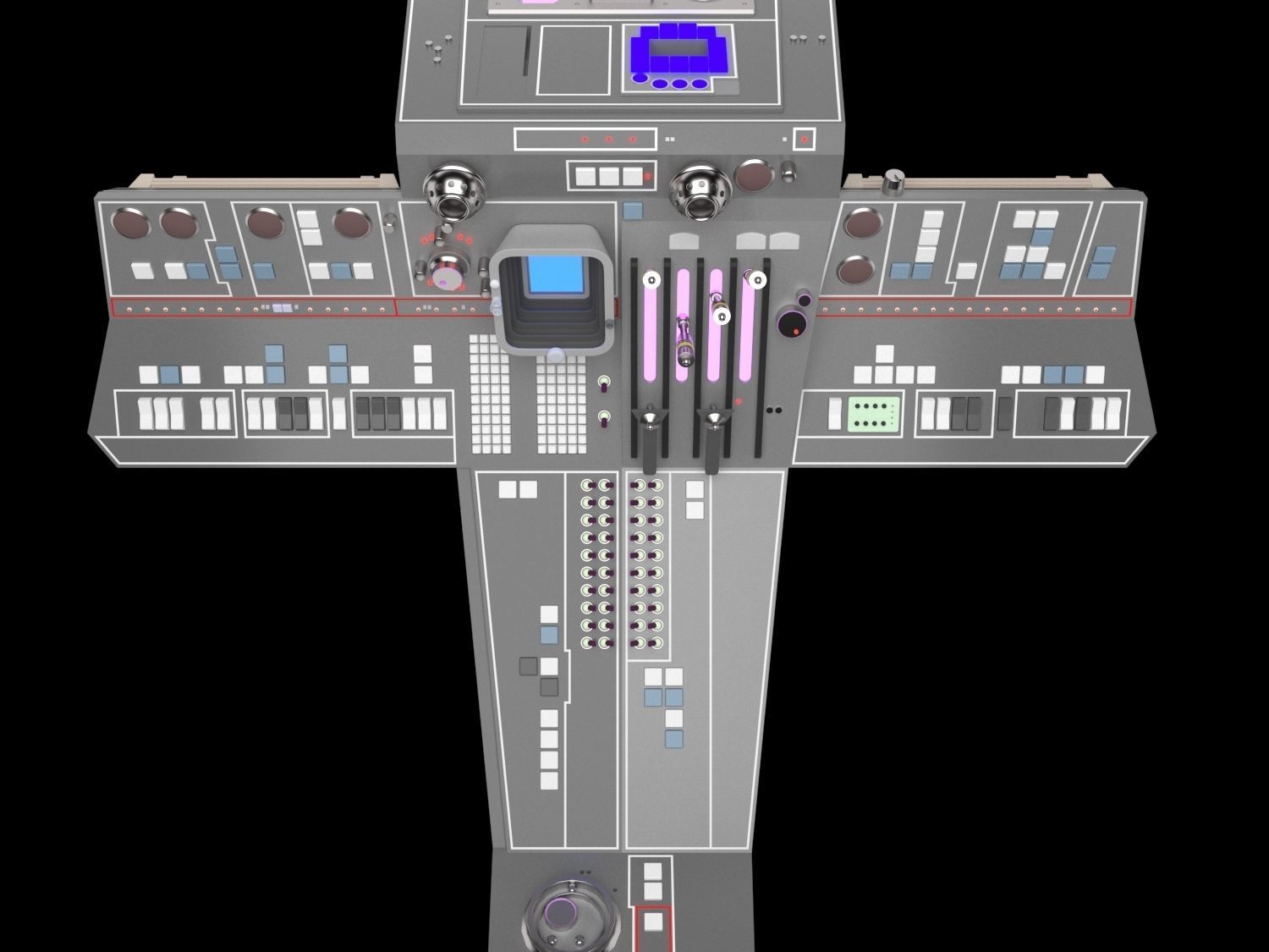 falcon cockpit console 3D model_7