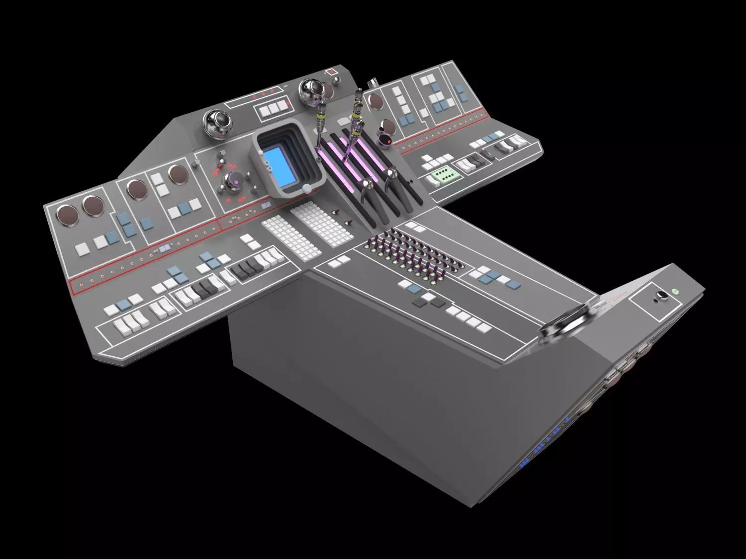 falcon cockpit console 3D model_0