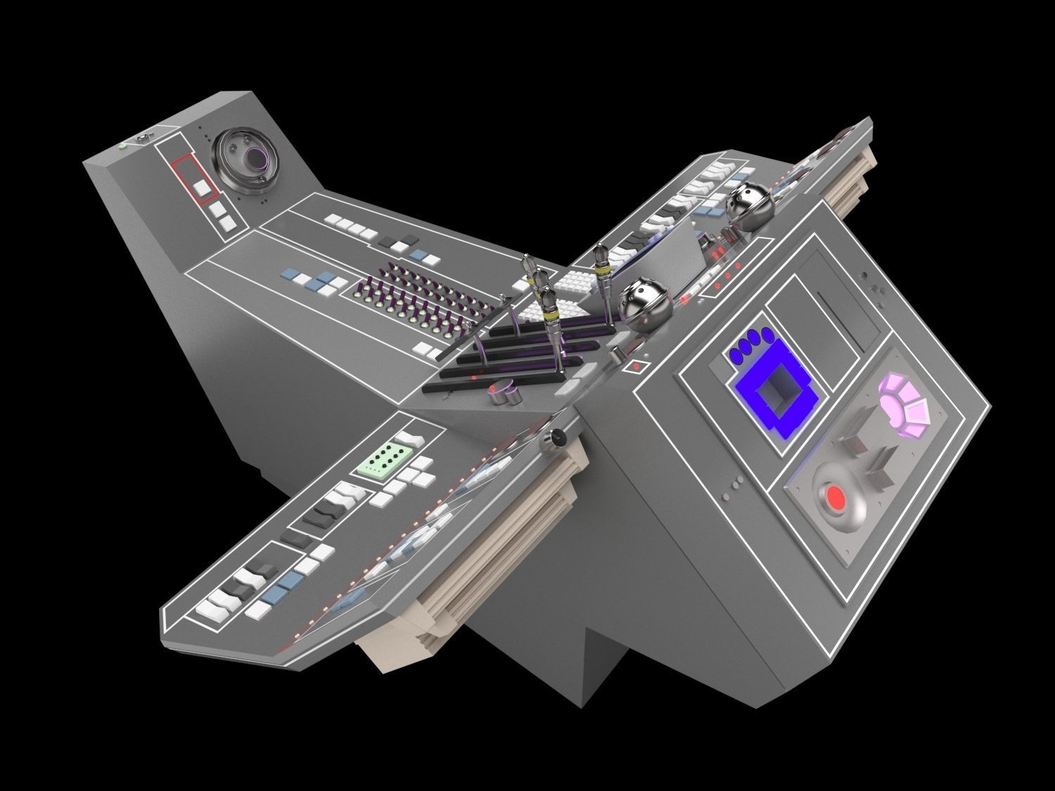 falcon cockpit console 3D model_5