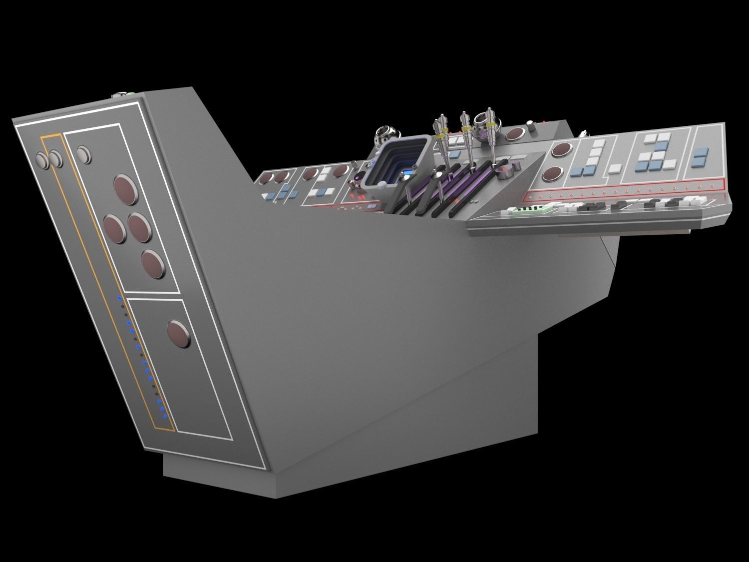falcon cockpit console 3D model_4