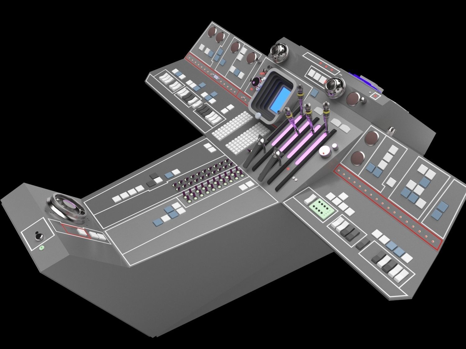 falcon cockpit console 3D model_10