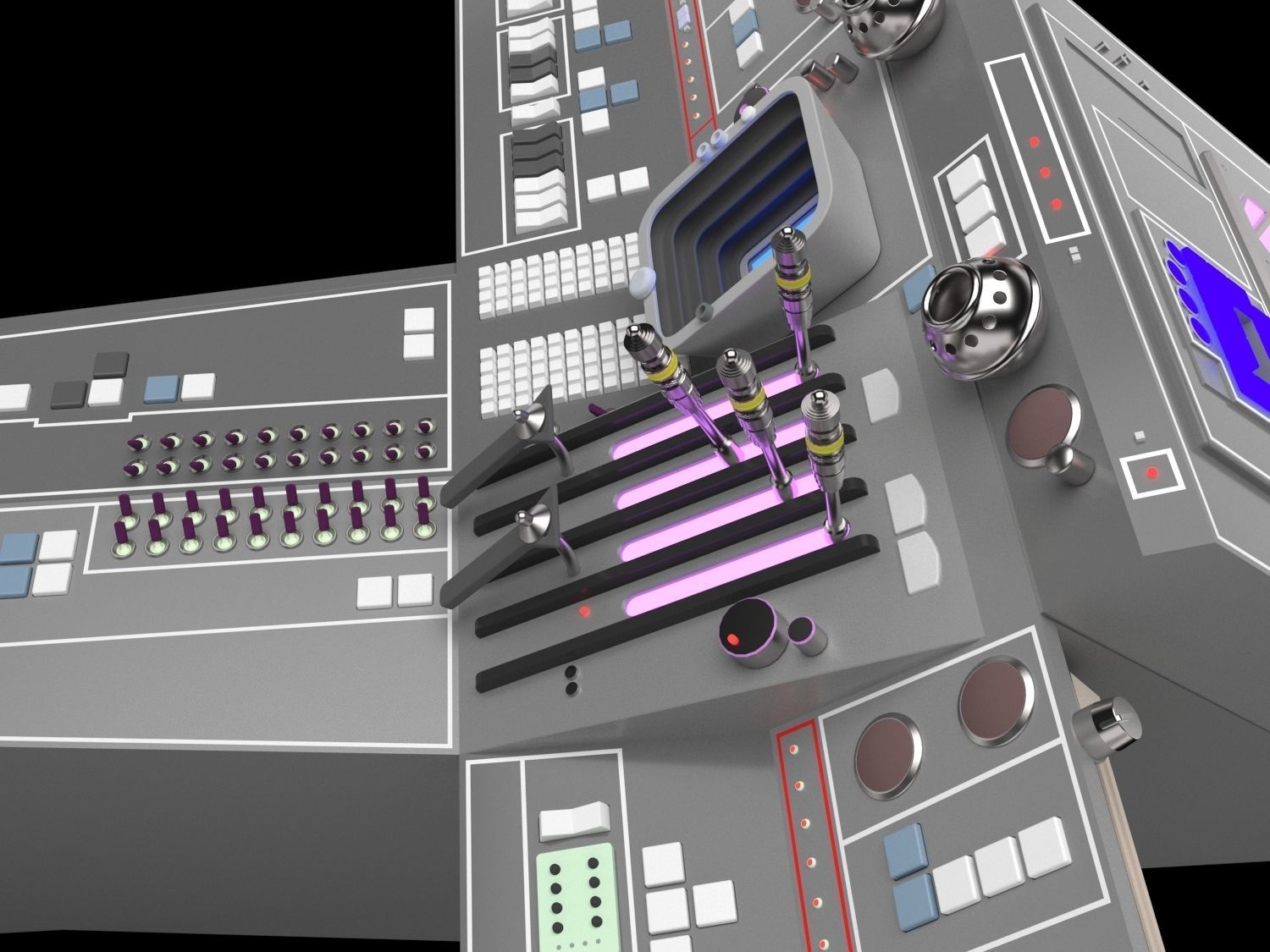 falcon cockpit console 3D model_9