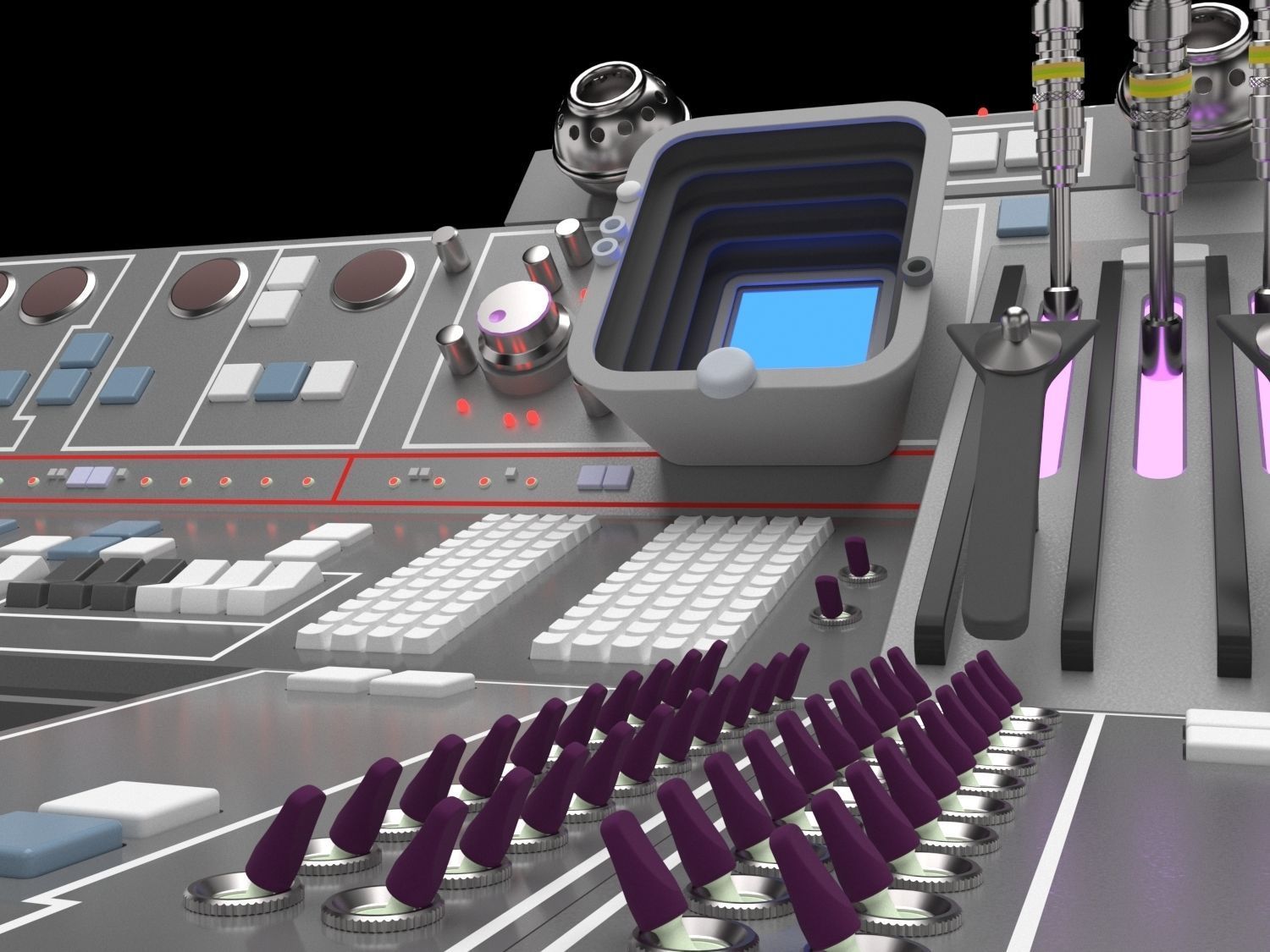 falcon cockpit console 3D model_6