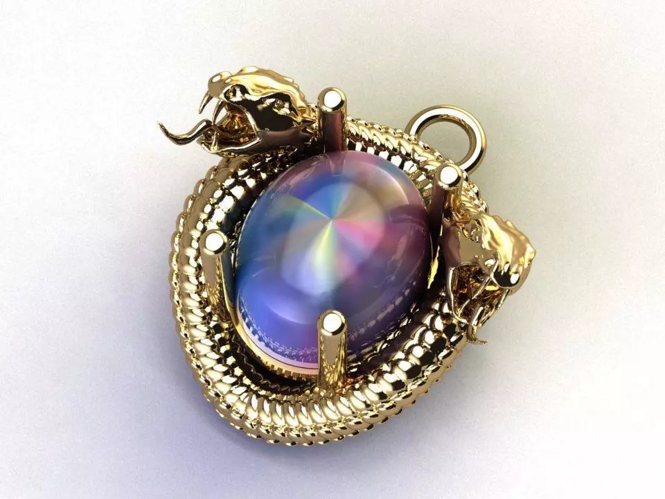 Snake Pendant P 047 3D print model_0