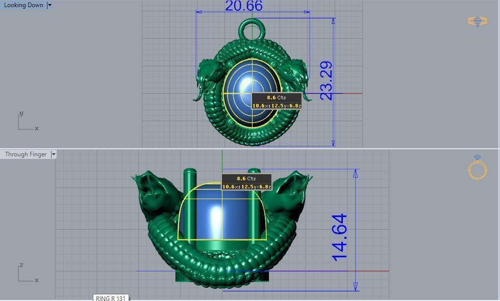 Snake Pendant P 047 3D print model_2