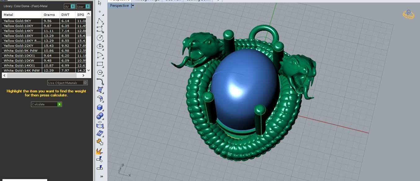 Snake Pendant P 047 3D print model_3