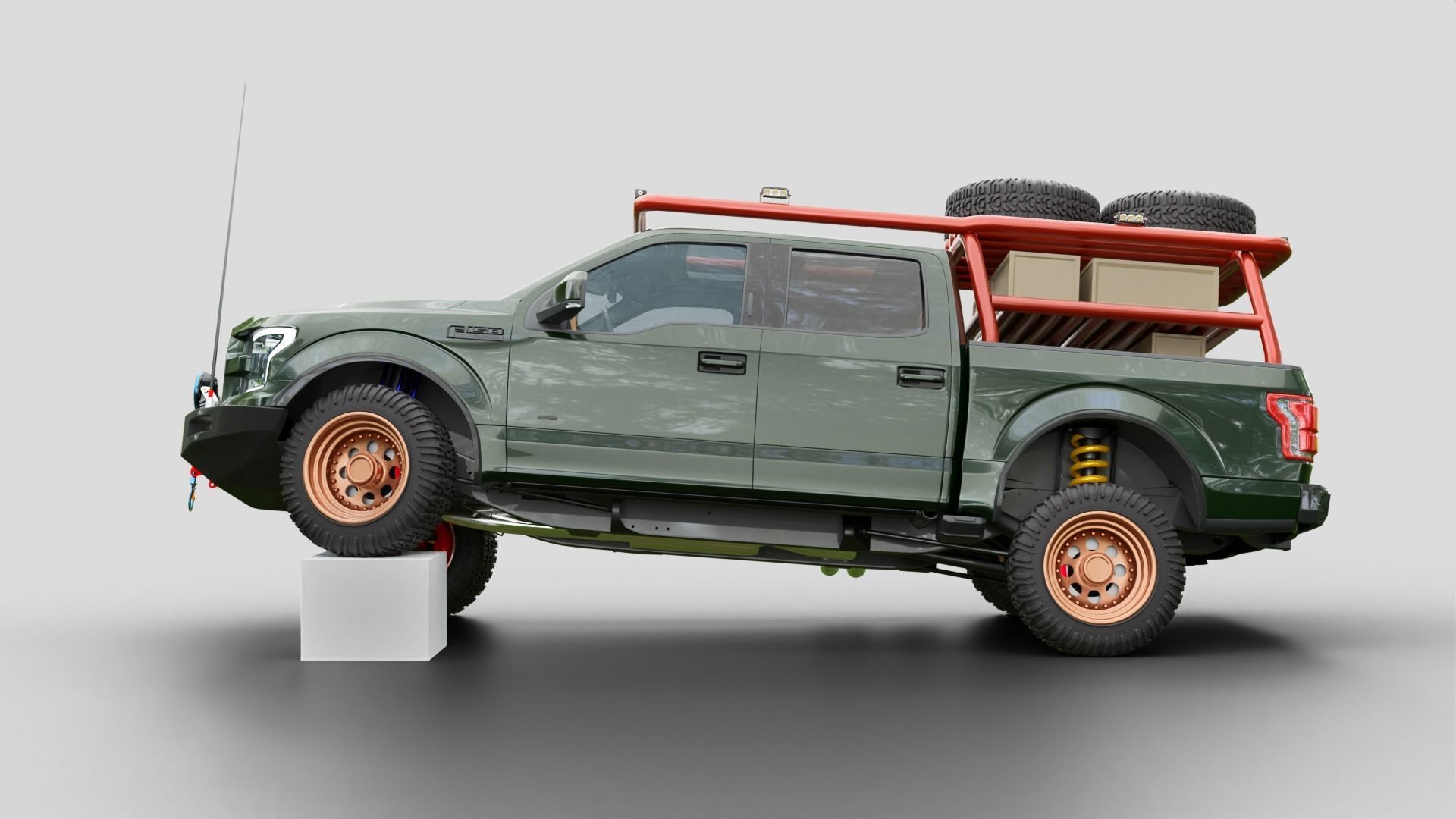 Ford F150 Offroad recovery vehicle 3D model animated rigged CGTrader