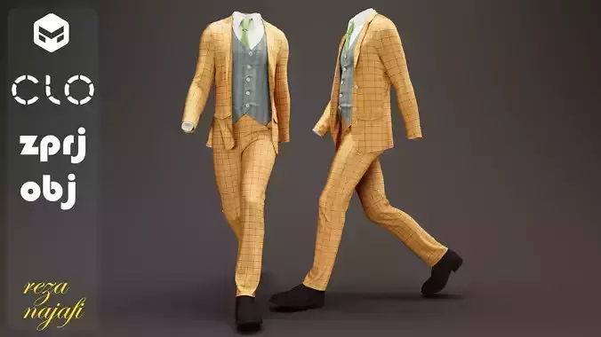 Men s classic suit for marvelous designer