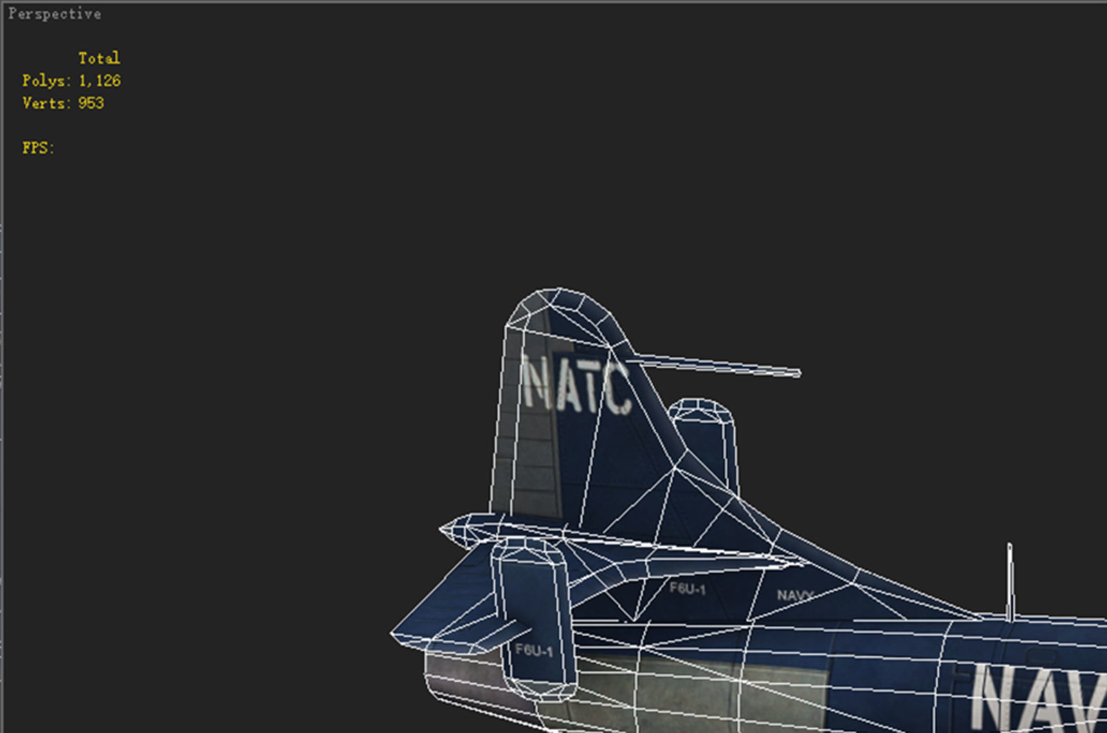 Vought F6U Pirate jet fighter Hand painted game model Low-poly 3D model_14