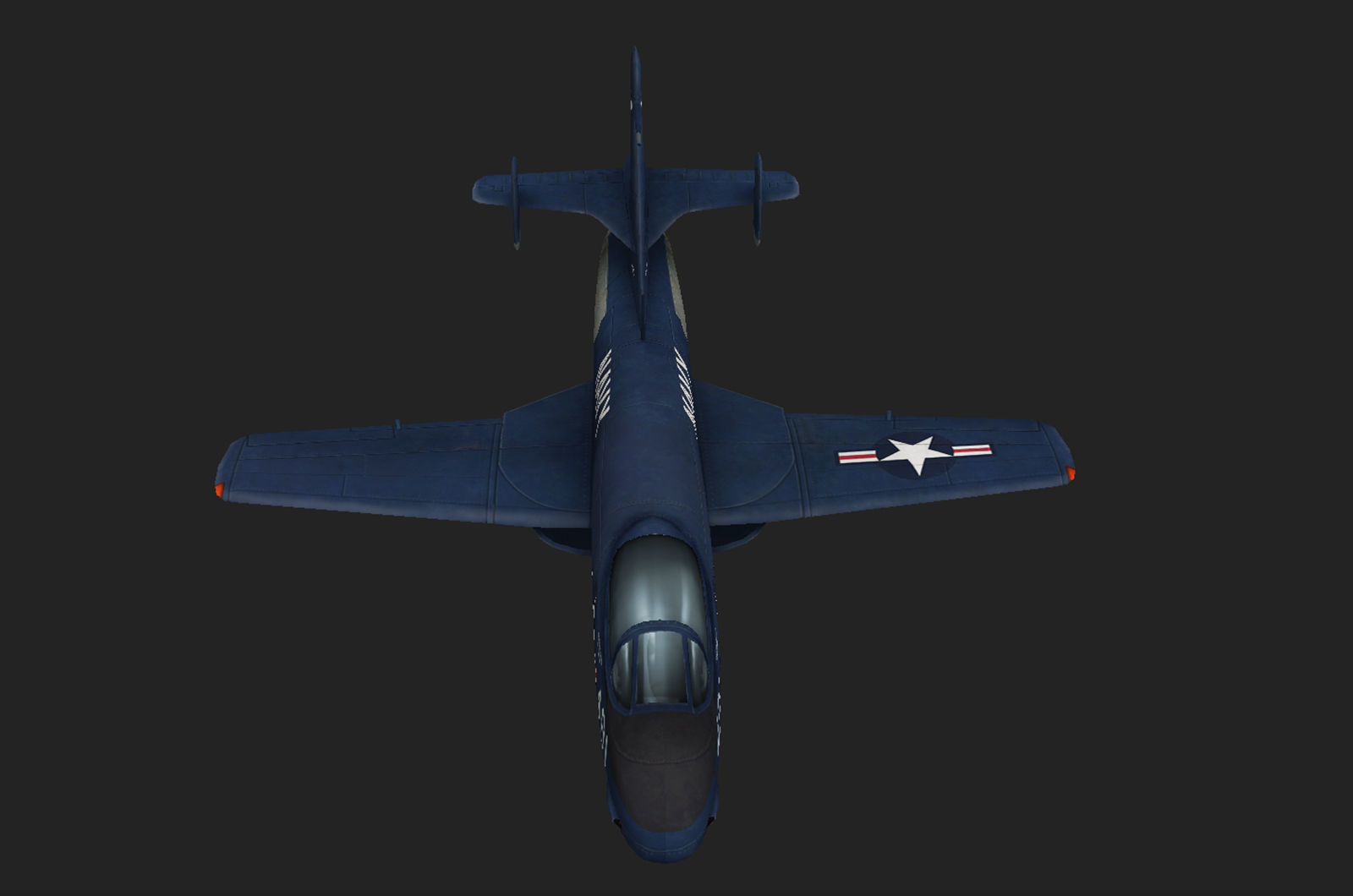 Vought F6U Pirate jet fighter Hand painted game model Low-poly 3D model_11