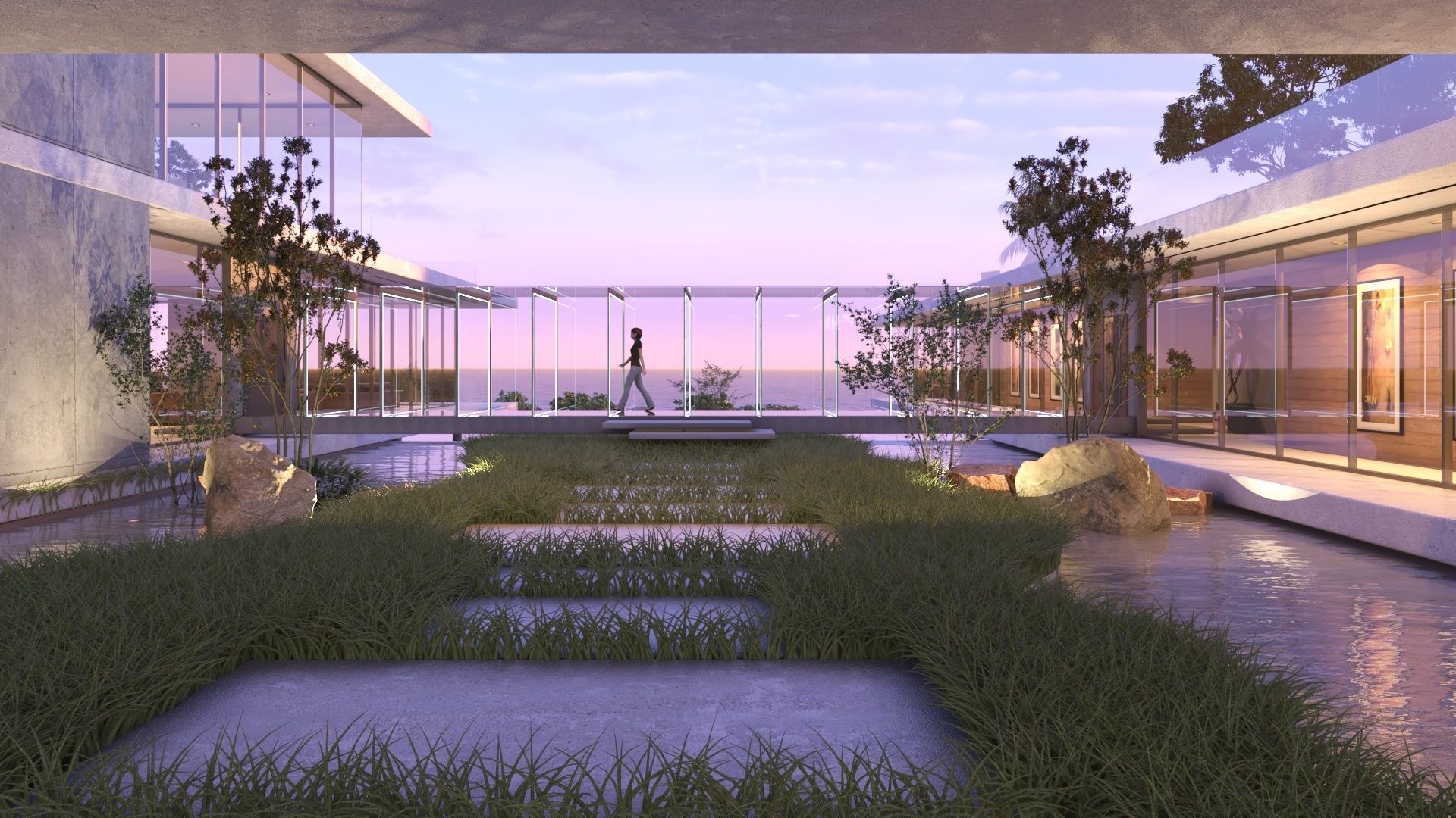 Modern beach house Revit and Vray 3ds max 3D model_17