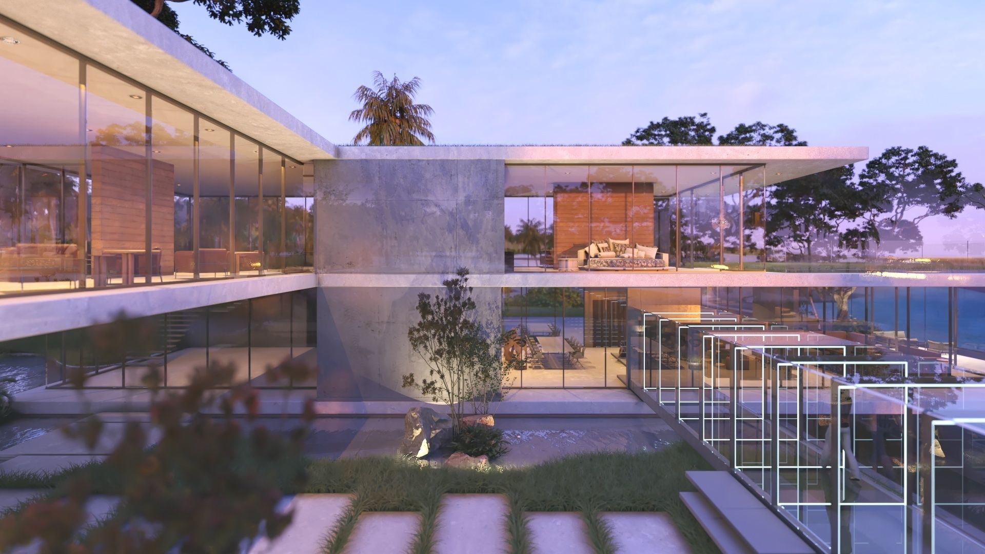 Modern beach house Revit and Vray 3ds max 3D model_5