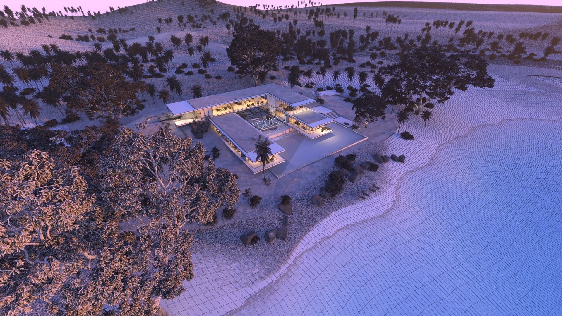 Modern beach house Revit and Vray 3ds max 3D model_11