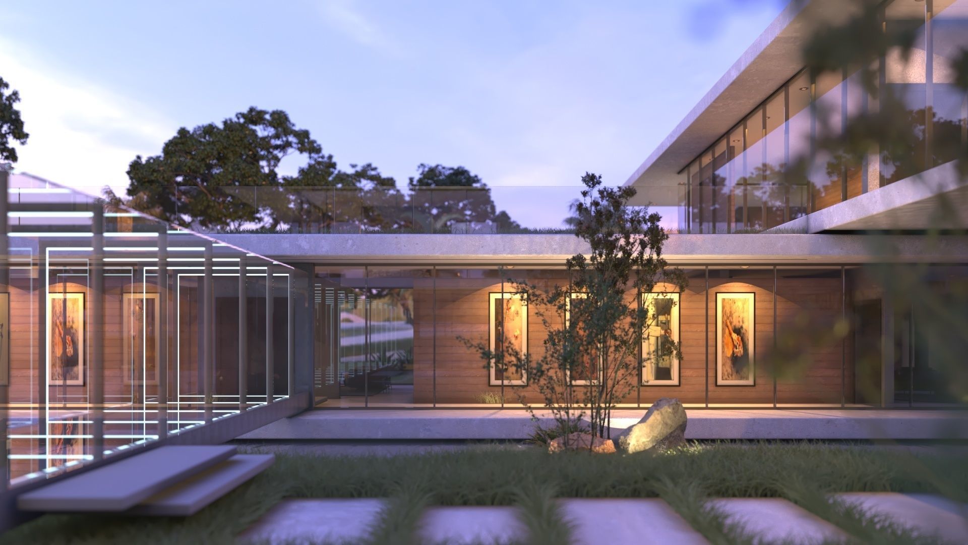 Modern beach house Revit and Vray 3ds max 3D model_6