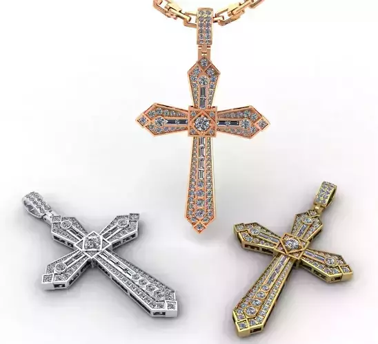 Diamond Cross Pedant 0002