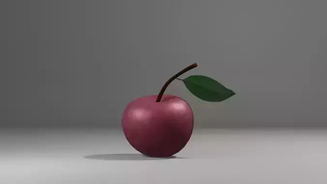 cherry apple with leaf