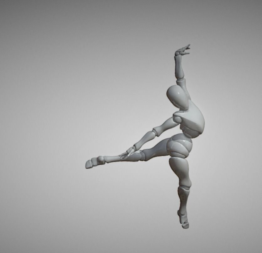 Female dance 3D model_1