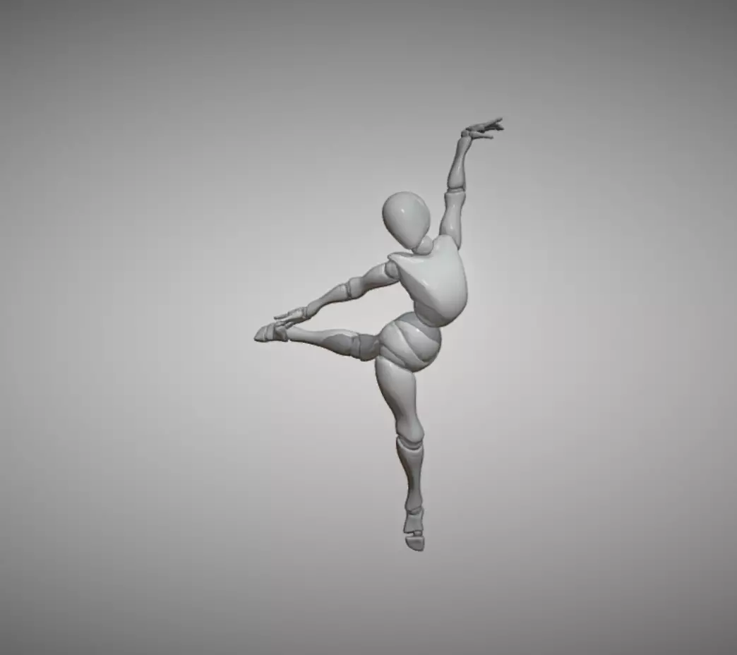 Female dance 3D model_0
