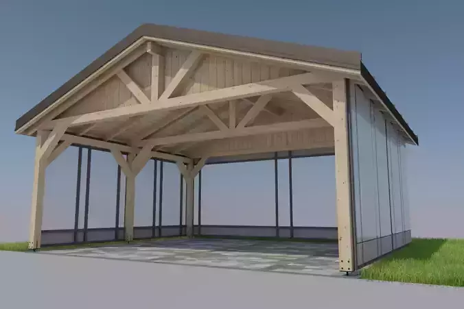 5x6 carport sheet metal plus glass walls