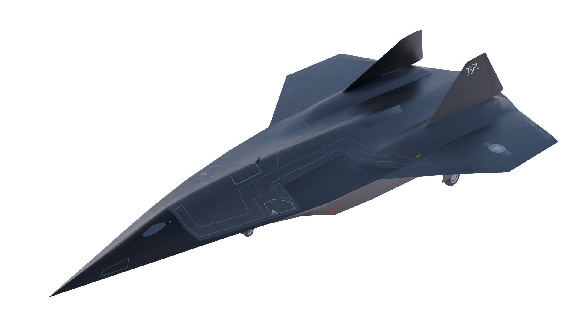 Lockheed SR-72 Darkstar Low-poly 3D model_2