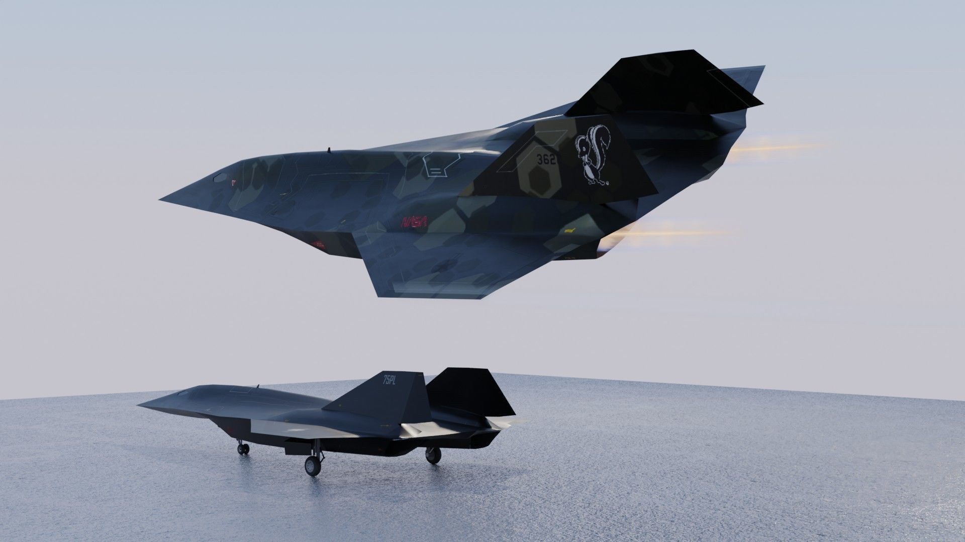 Lockheed SR-72 Darkstar Low-poly 3D model_19