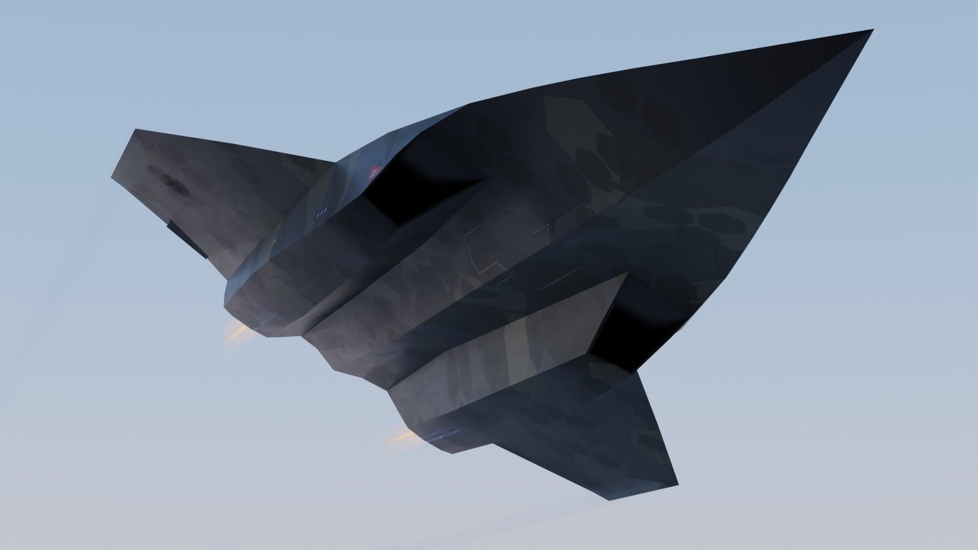 Lockheed SR-72 Darkstar Low-poly 3D model_10