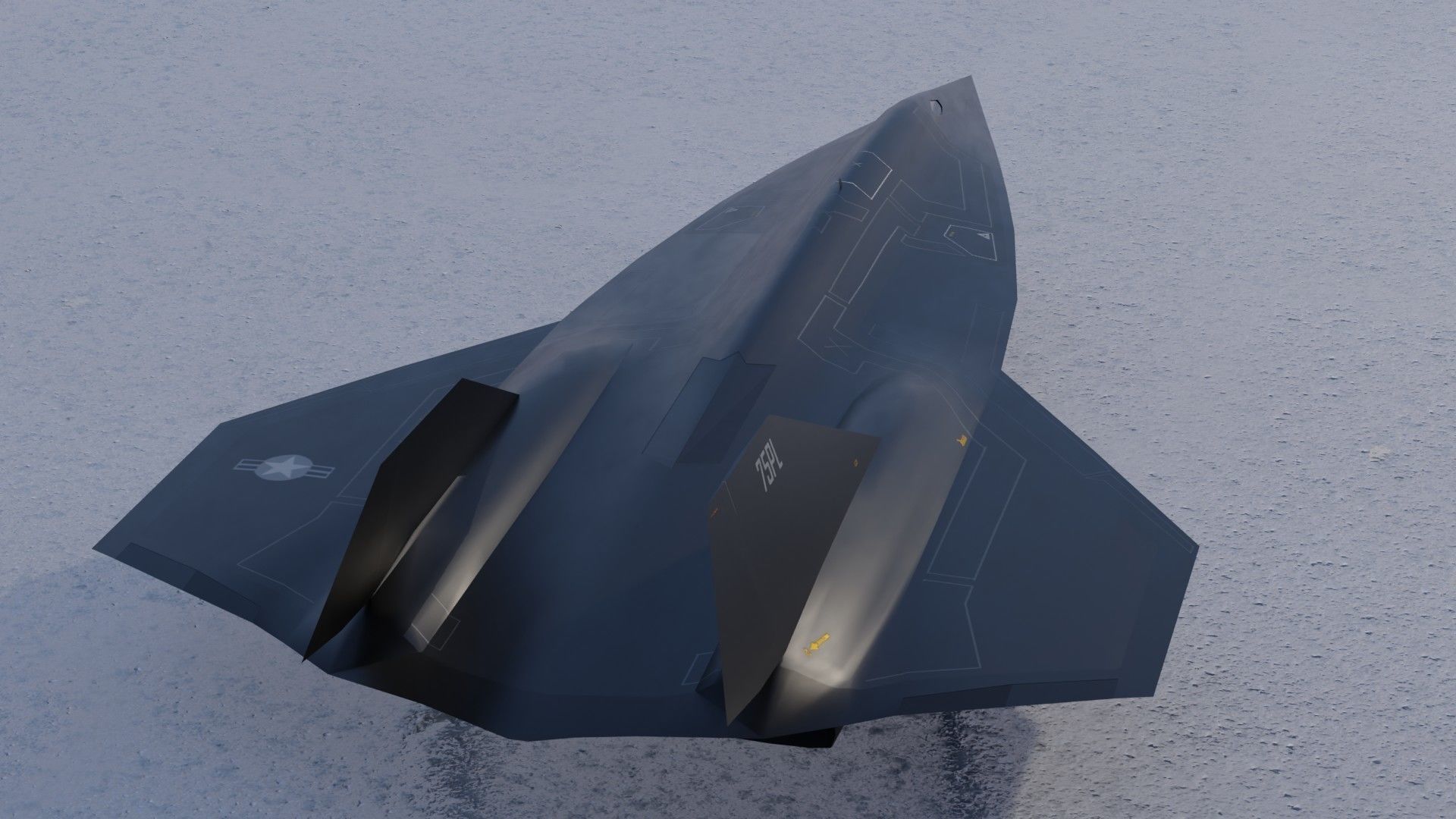 Lockheed SR-72 Darkstar Low-poly 3D model_8