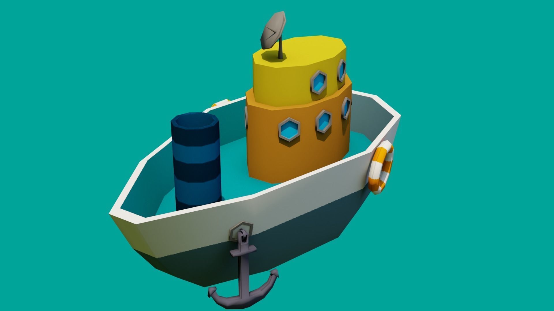 Transport two toy airplanes Low-poly 3D model_4