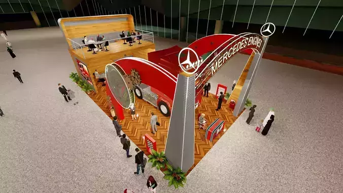 Mercedes Engine Booth special stand Booth 3D model