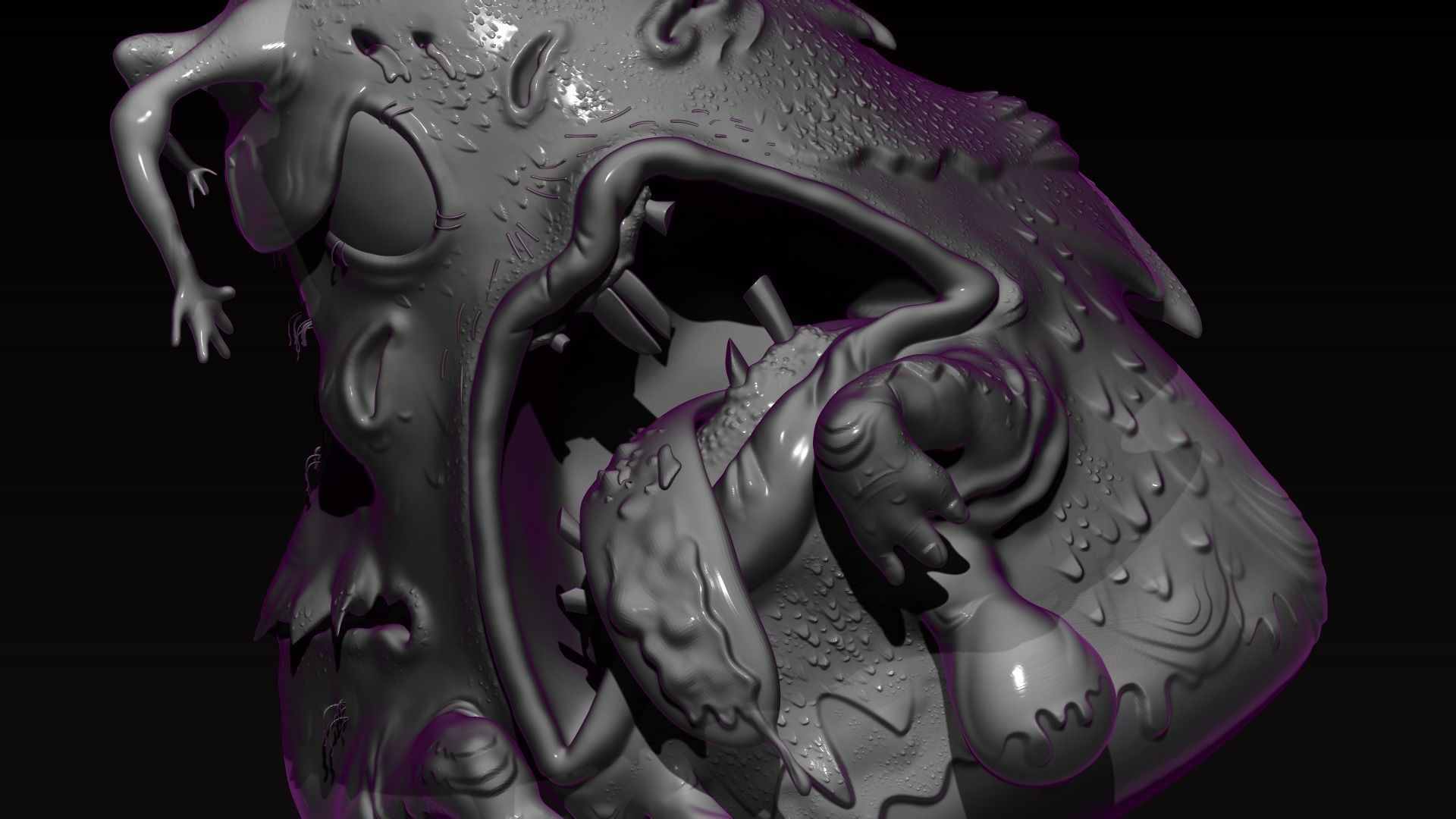 Creepy Creature 2  3D model_5