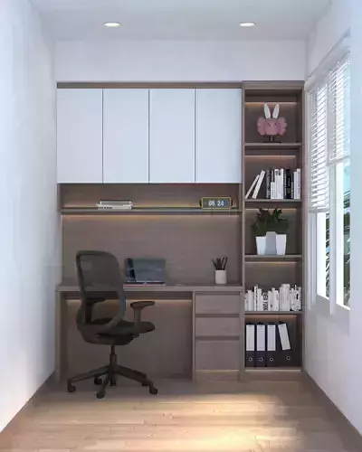 Realistic Home Personal Workspace