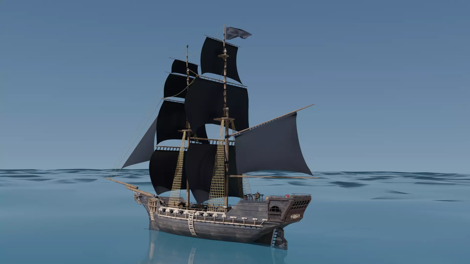 Pirate Ship PBR game ready 3D model
