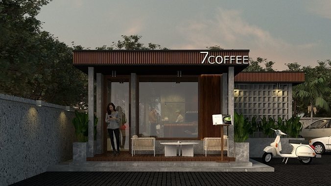 7 Coffee Shop 3D model