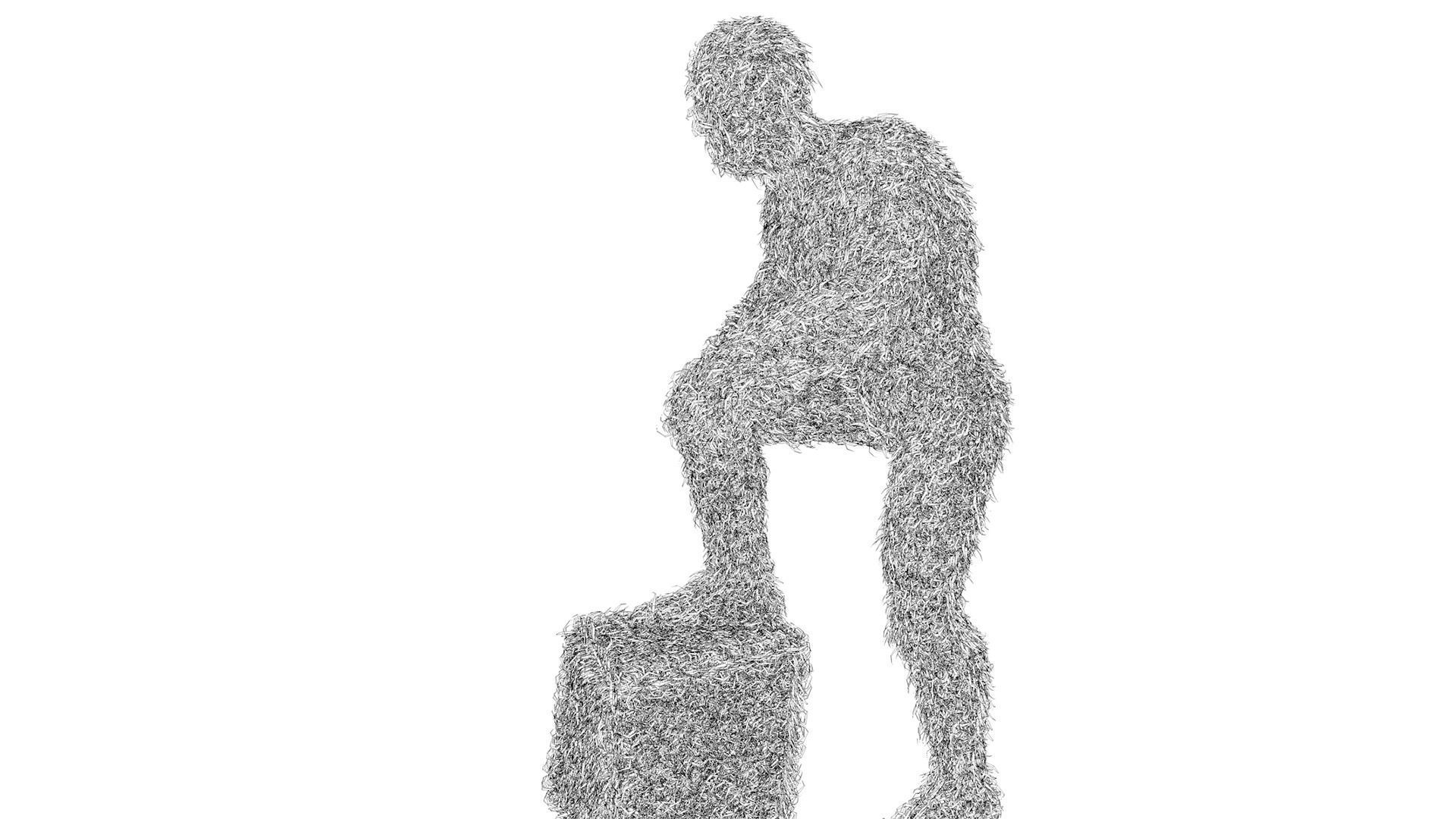 Human Topiary Garden Sculptures 3D model_6