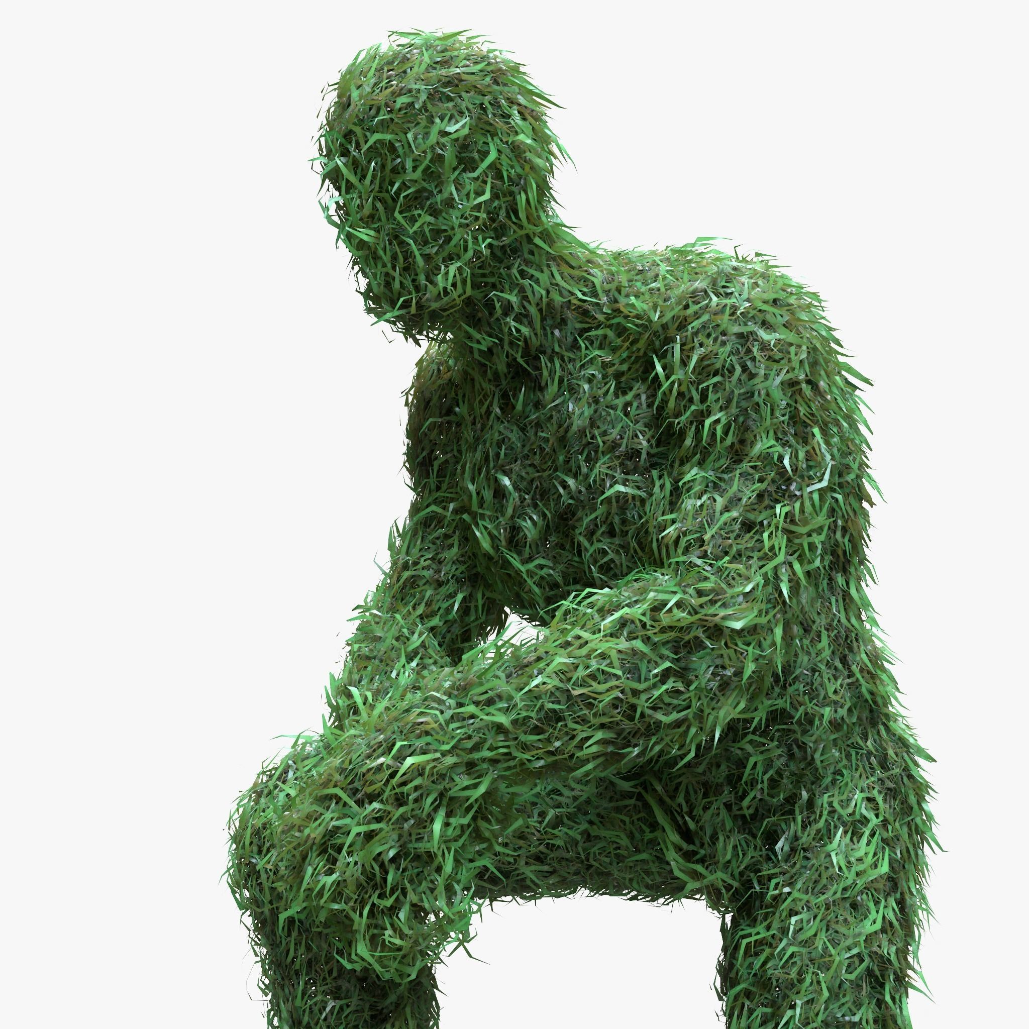 Human Topiary Garden Sculptures 3D model_3