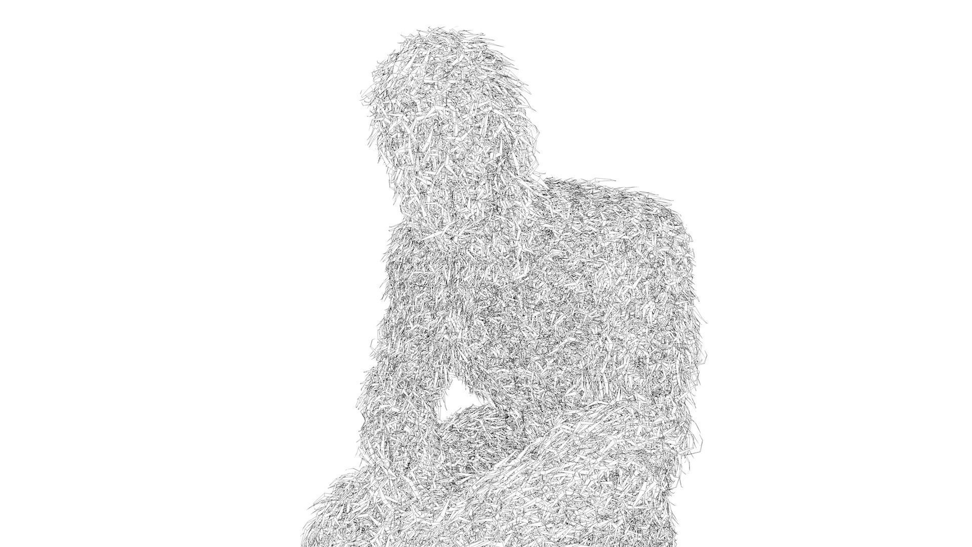 Human Topiary Garden Sculptures 3D model_7