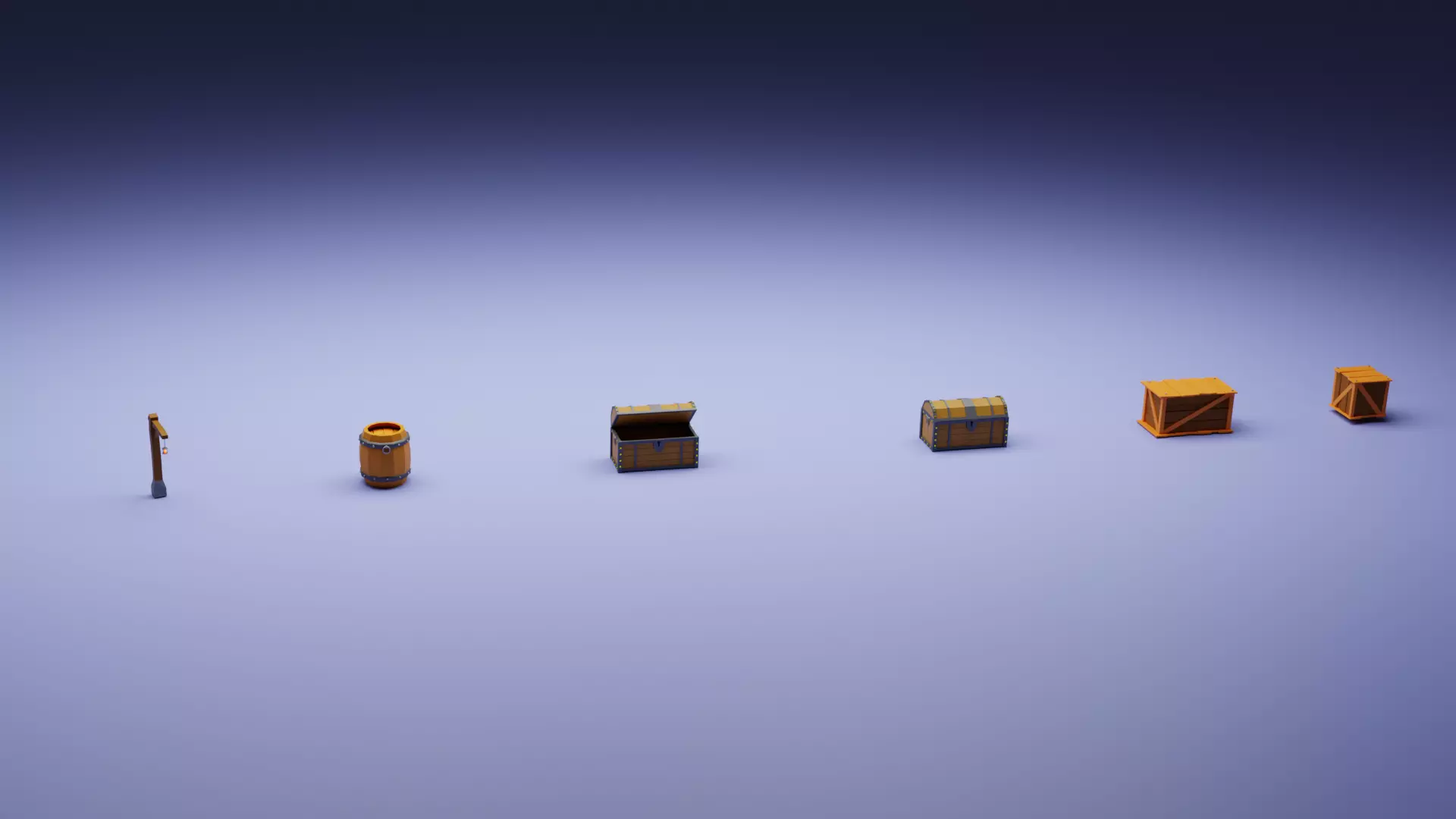 Auxiliary collection chest Low-poly 3D model