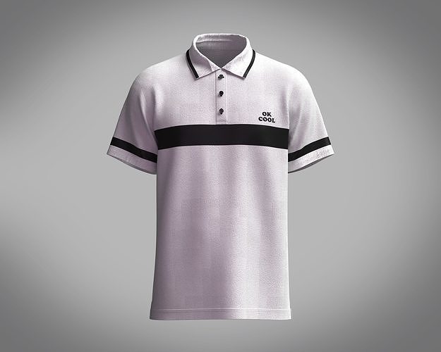 Polo Shirt-OK COOL 3D model
