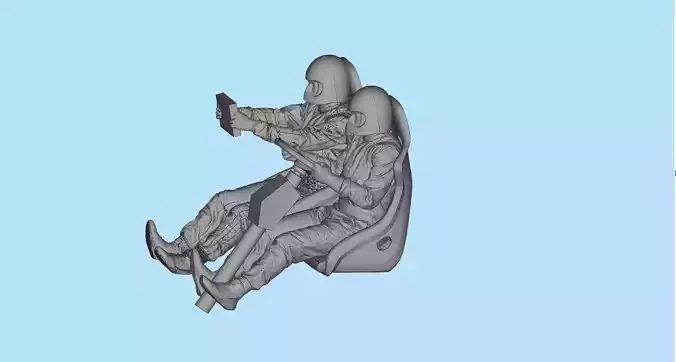 3D print ready Pilot Rally race car male Racing Driver  3D print model